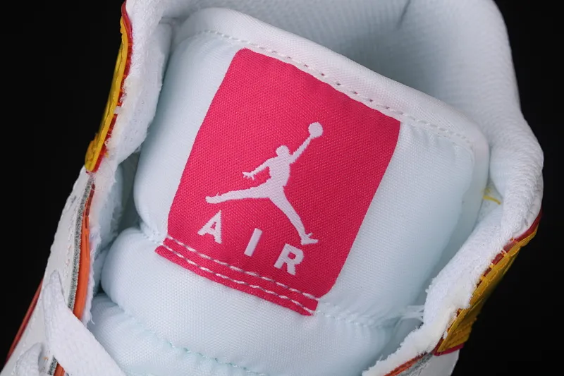 All categories Air Jordan Jordan series basketball shoes Air Jordan 1 Mid Air Jordan 1 Mid AJ1 Joe 1 mid-top white, yellow and pink candy color CV4611-100